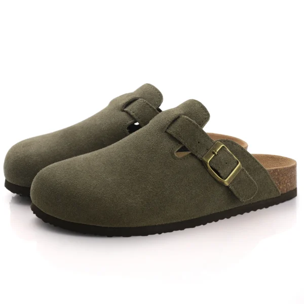 Men's & Women's Cork Clogs Comfort Slippers & Sandals Walkino - Green